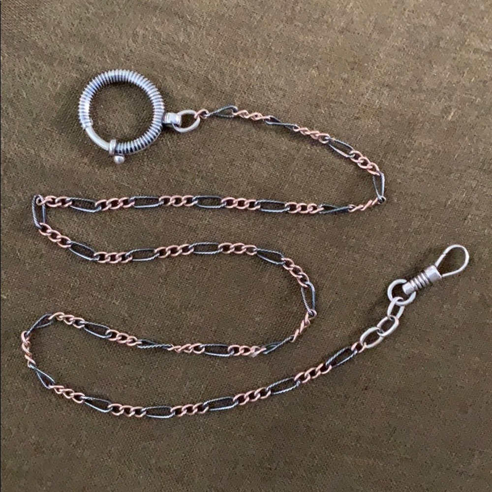 Antique niello watch chain.